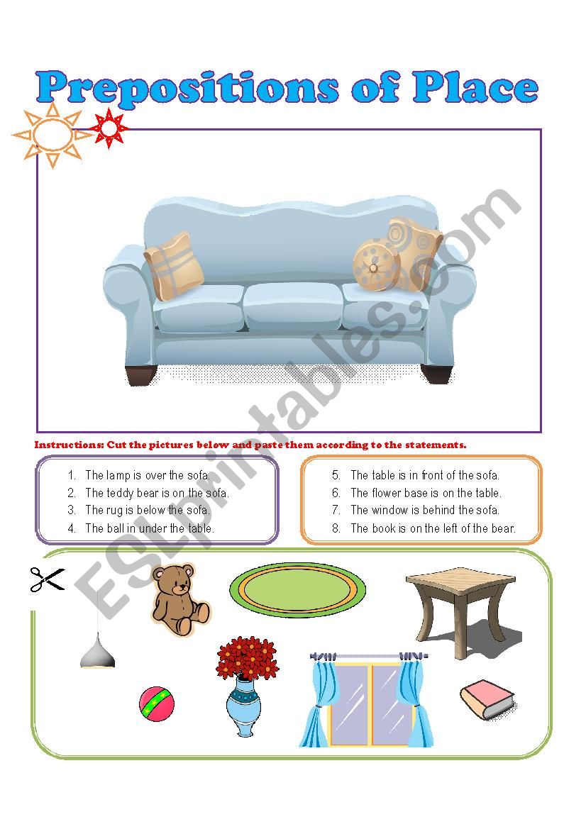 PREPOSITIONS OF PLACE worksheet