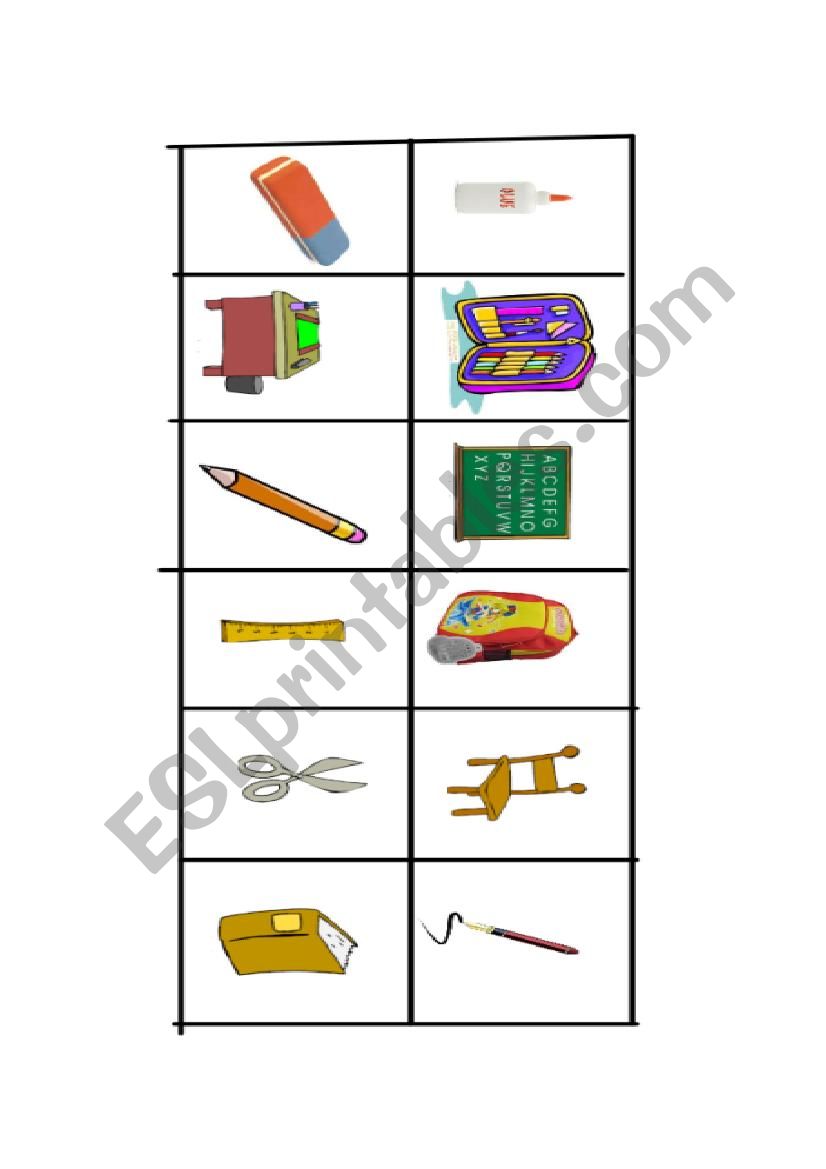 CLASSROOM OBJECTS worksheet