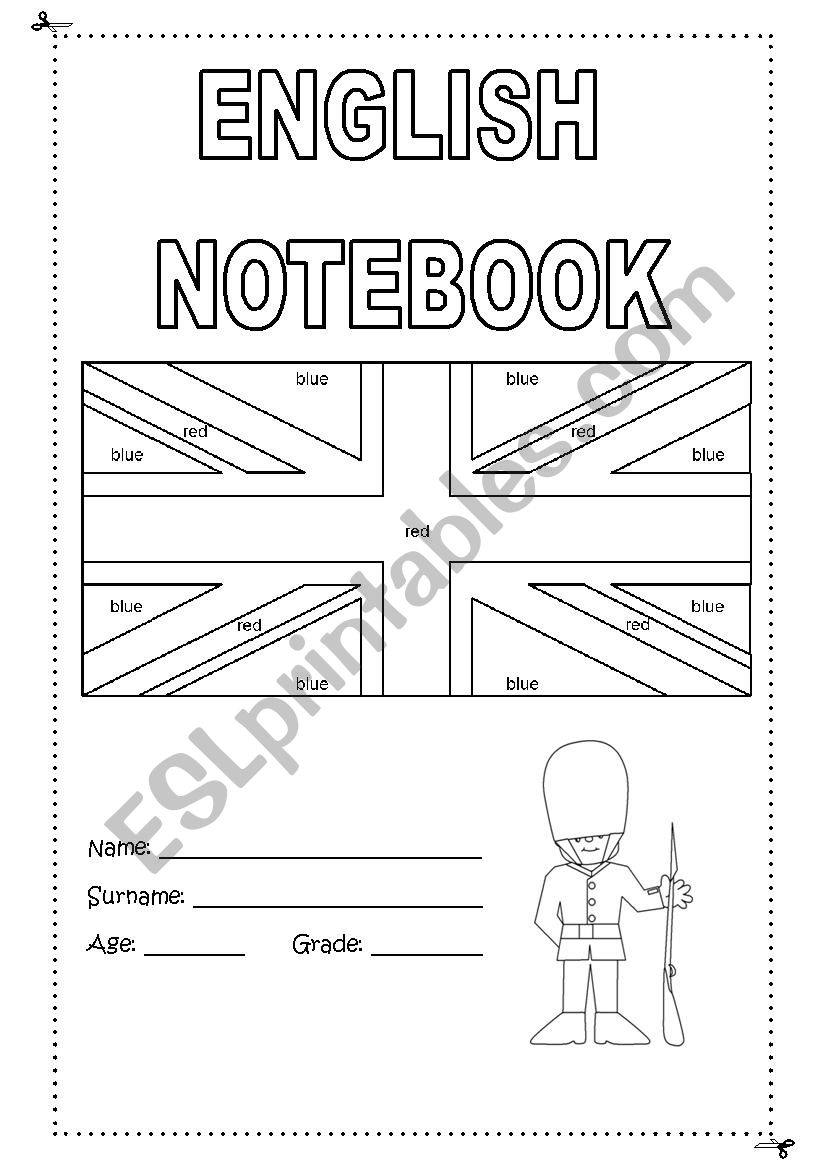 Front page notebook worksheet