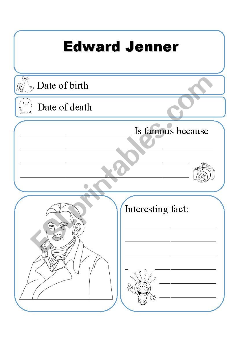 Edward Jenner Worksheet worksheet