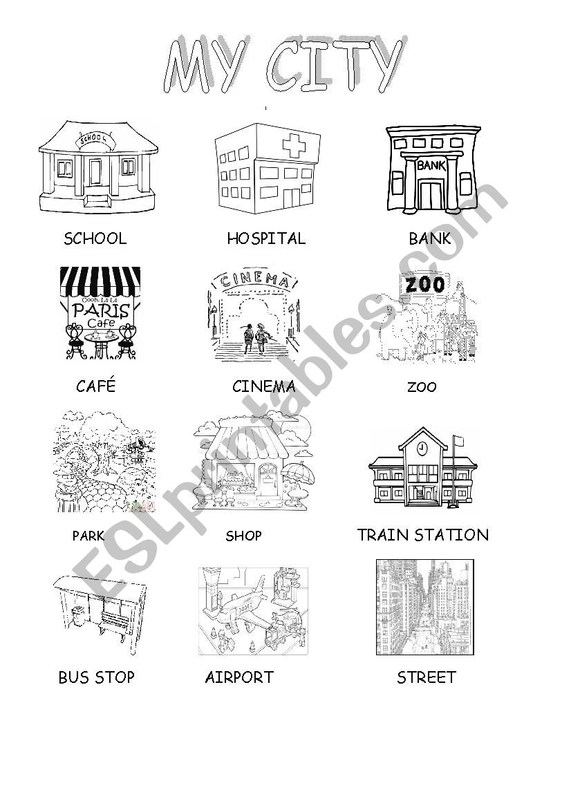 Places in town worksheet