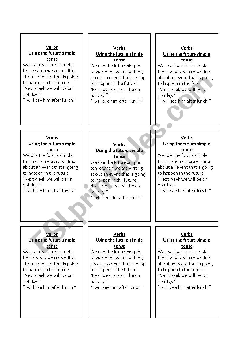 key ring future simple verbs worksheet