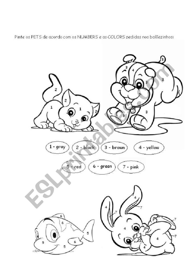 Coloring Pets worksheet