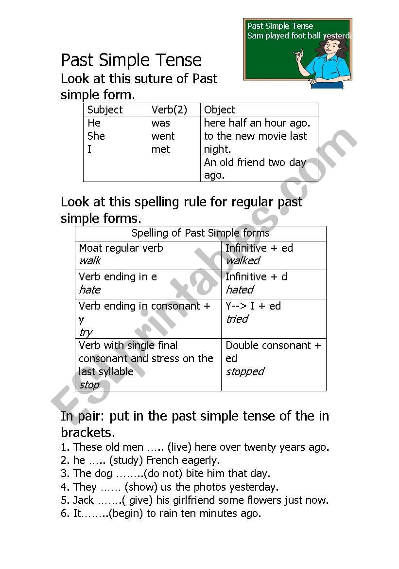 Past Simple Exercise worksheet