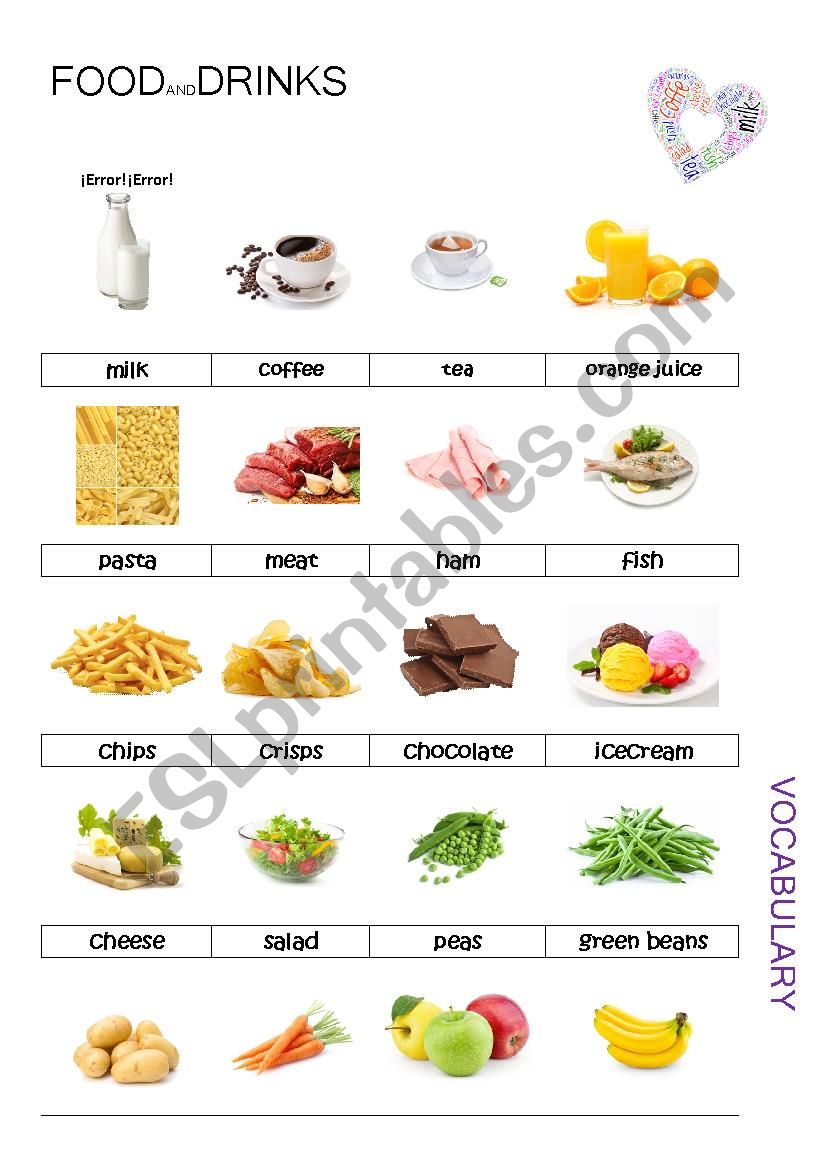 (Basic)Food Pictionary worksheet