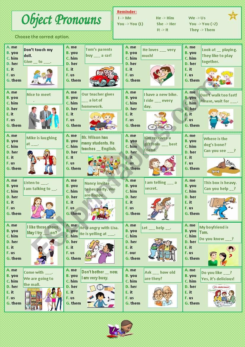 Object Pronouns worksheet