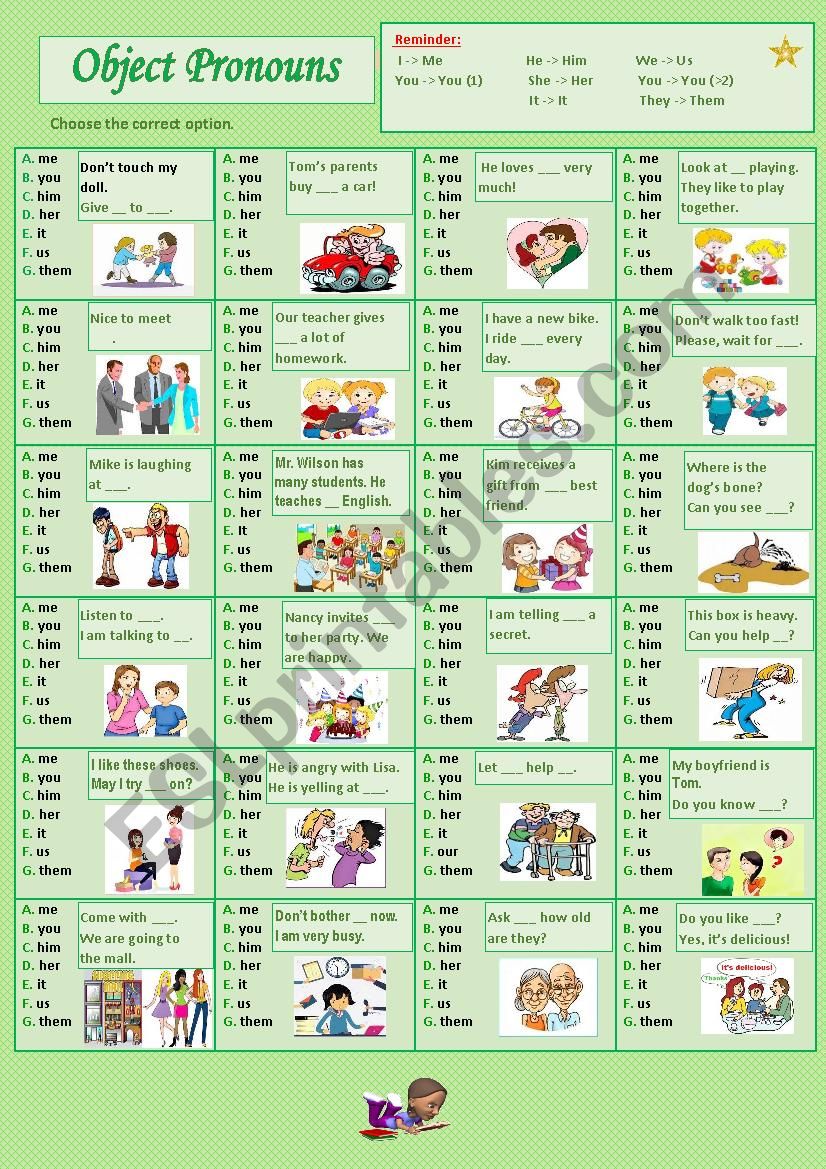 Object Pronouns worksheet