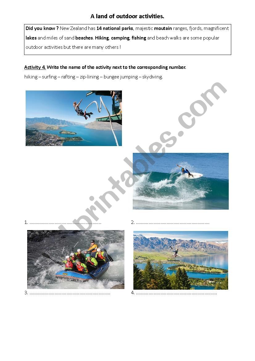 New Zealand outdoor activities