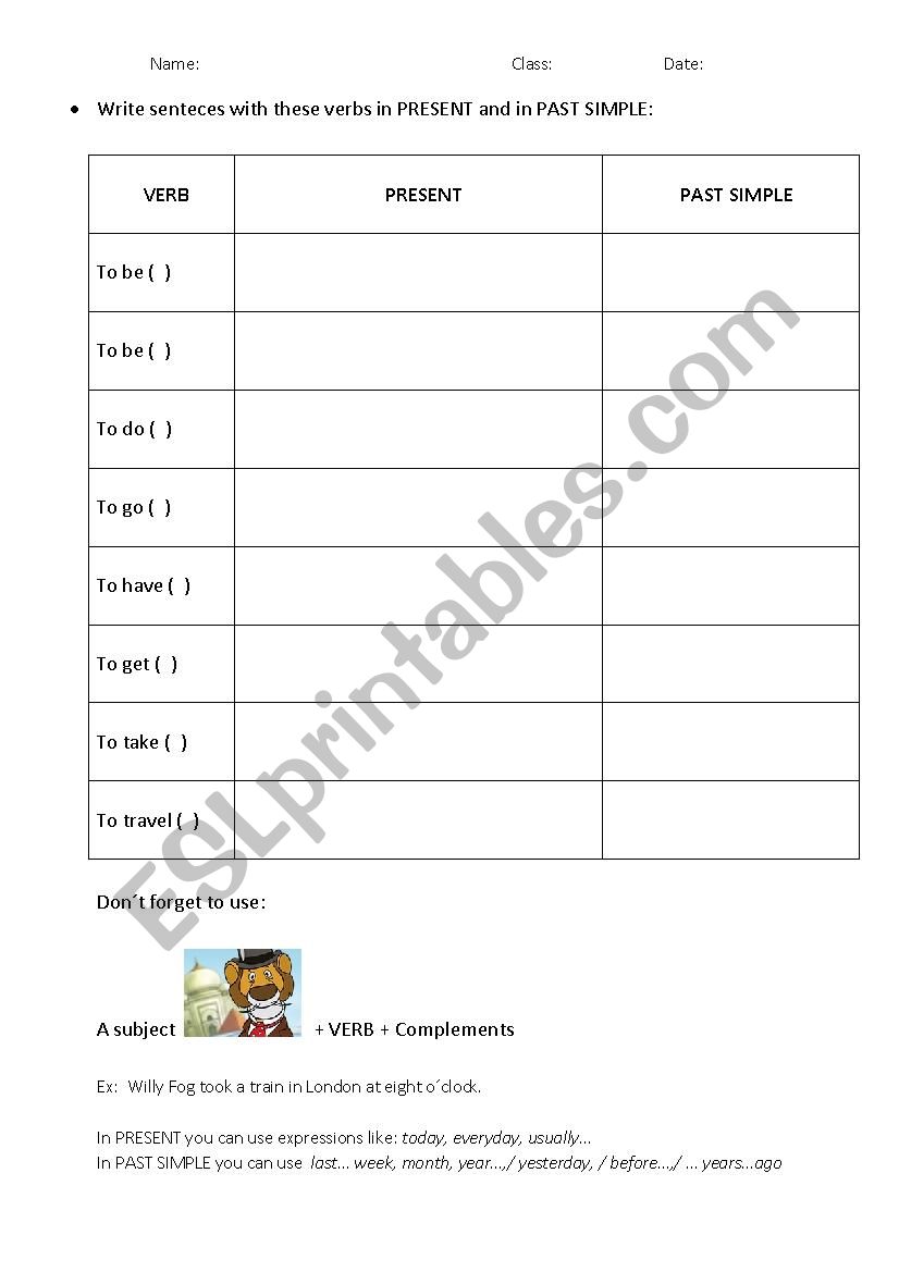 Past simple worksheet