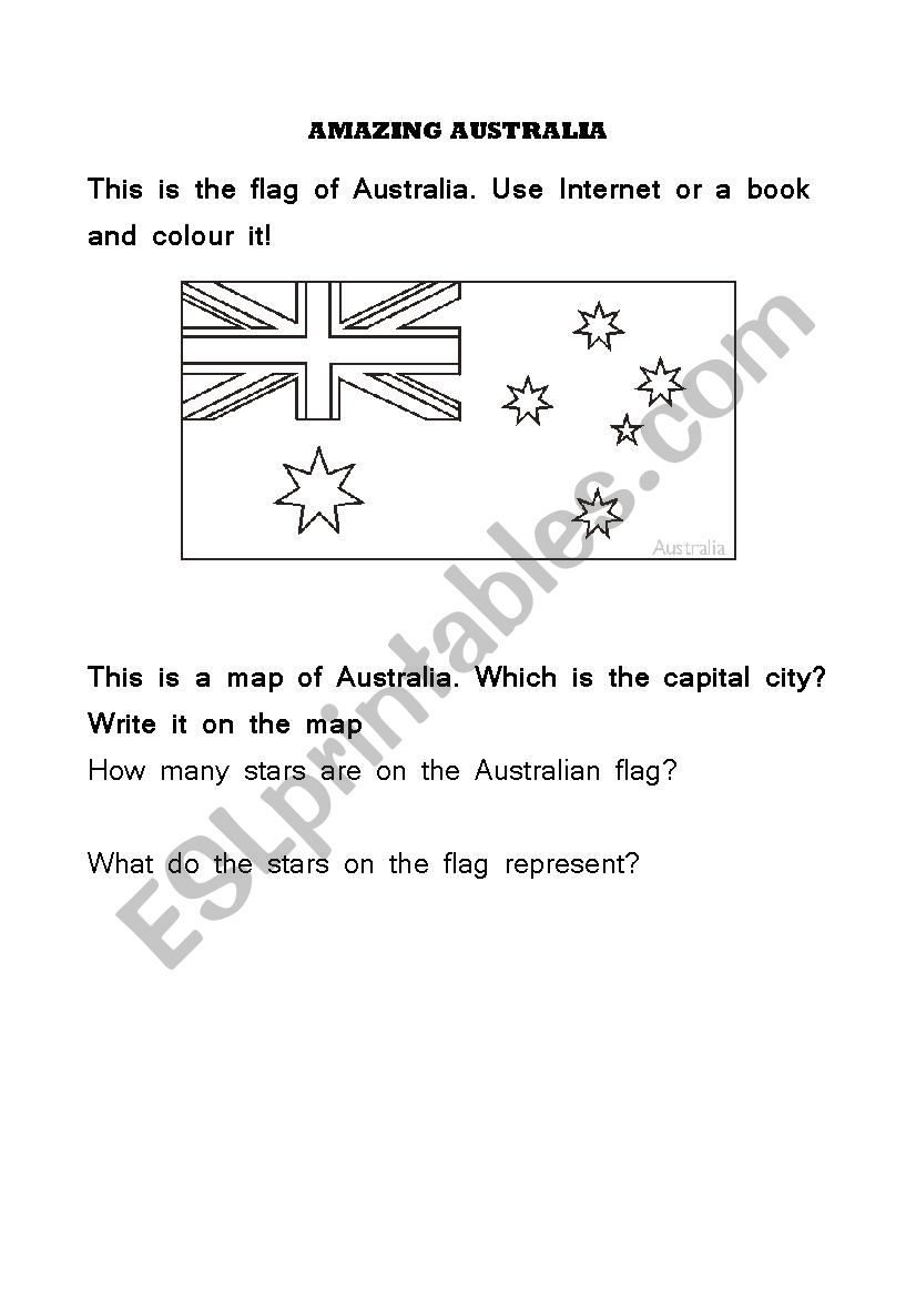 Amazing Australia worksheet
