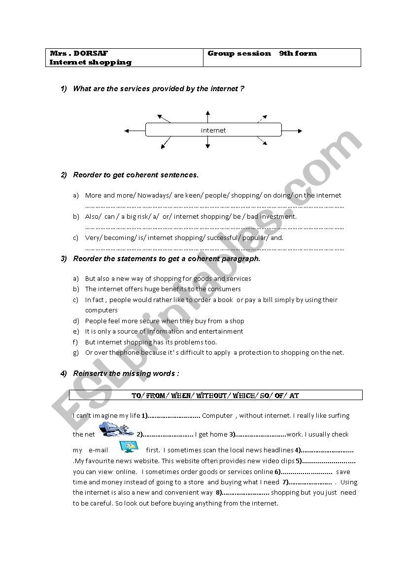 Group session 9th form  worksheet