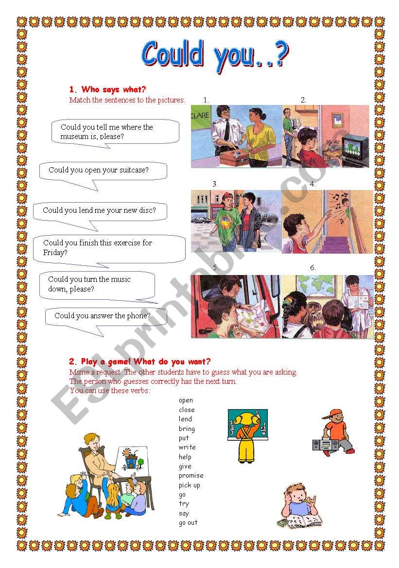 Could you..? worksheet