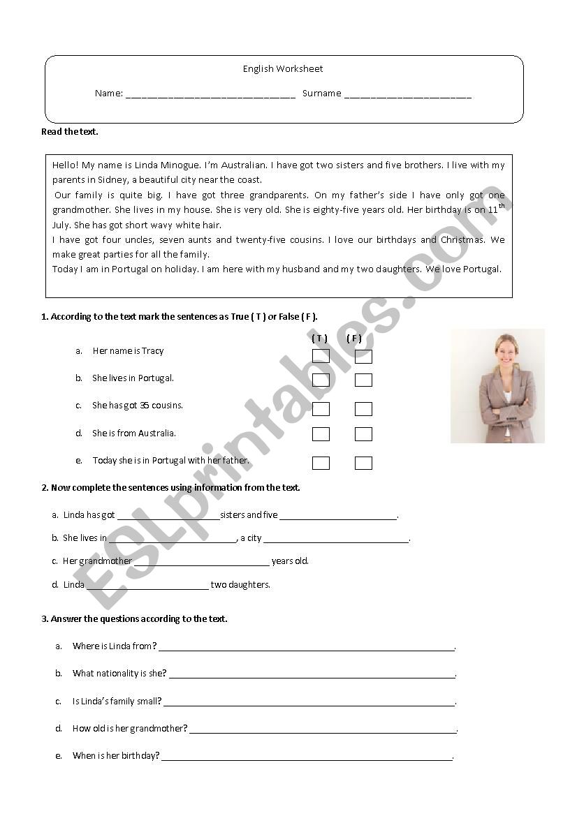 Family worksheet