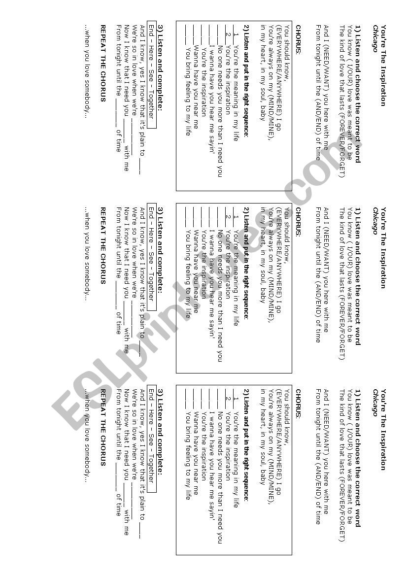 Chicago - YouÂ´re the inspiration