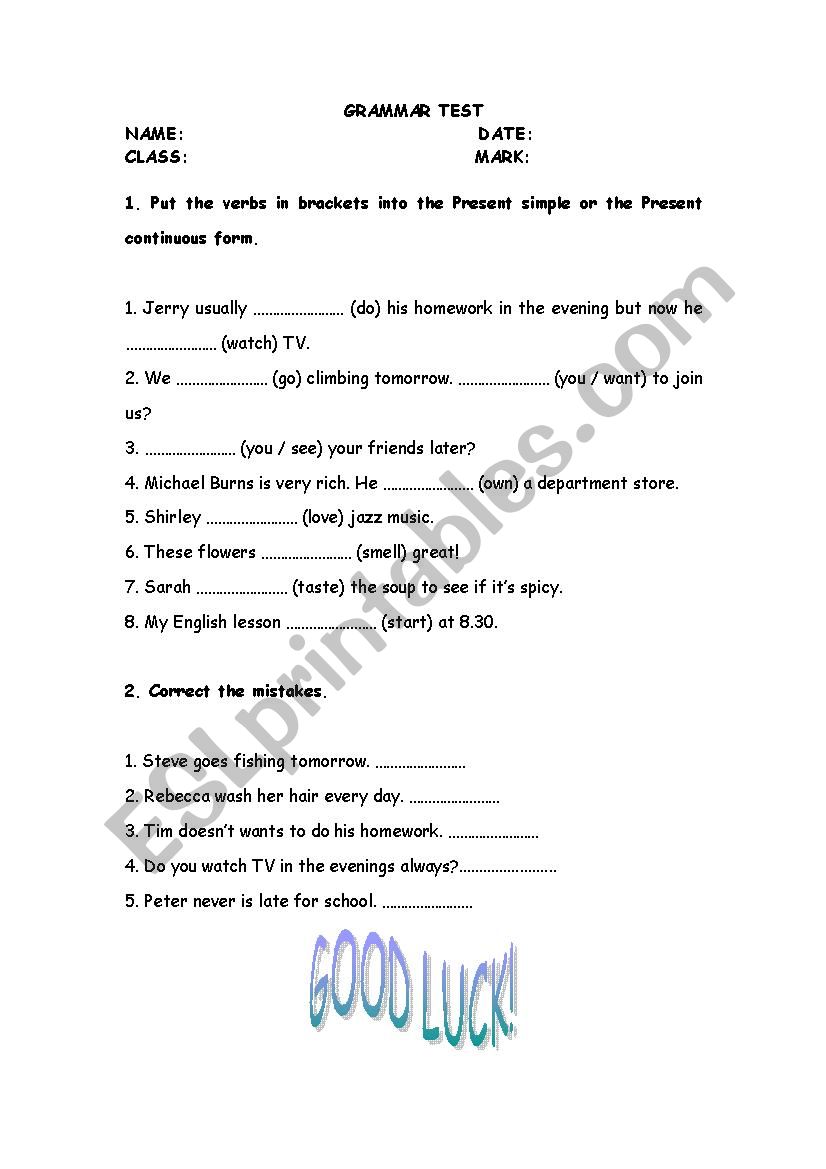 Mrs worksheet