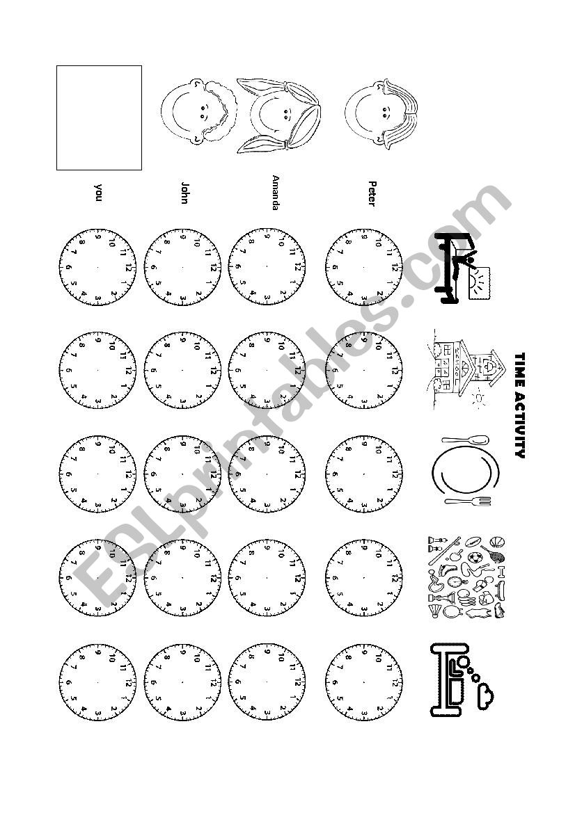 Time - Activity - ESL worksheet by dee_deelynch