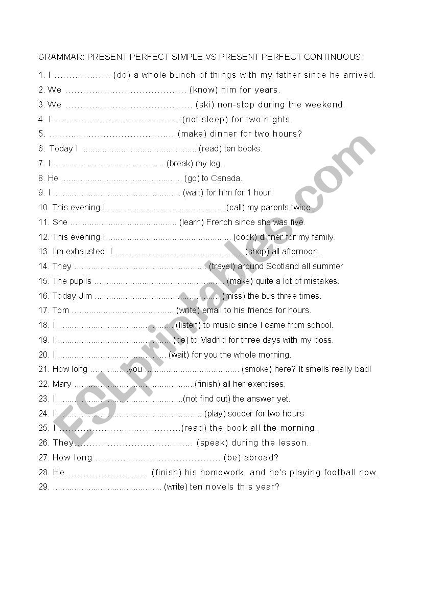 GRAMMAR worksheet