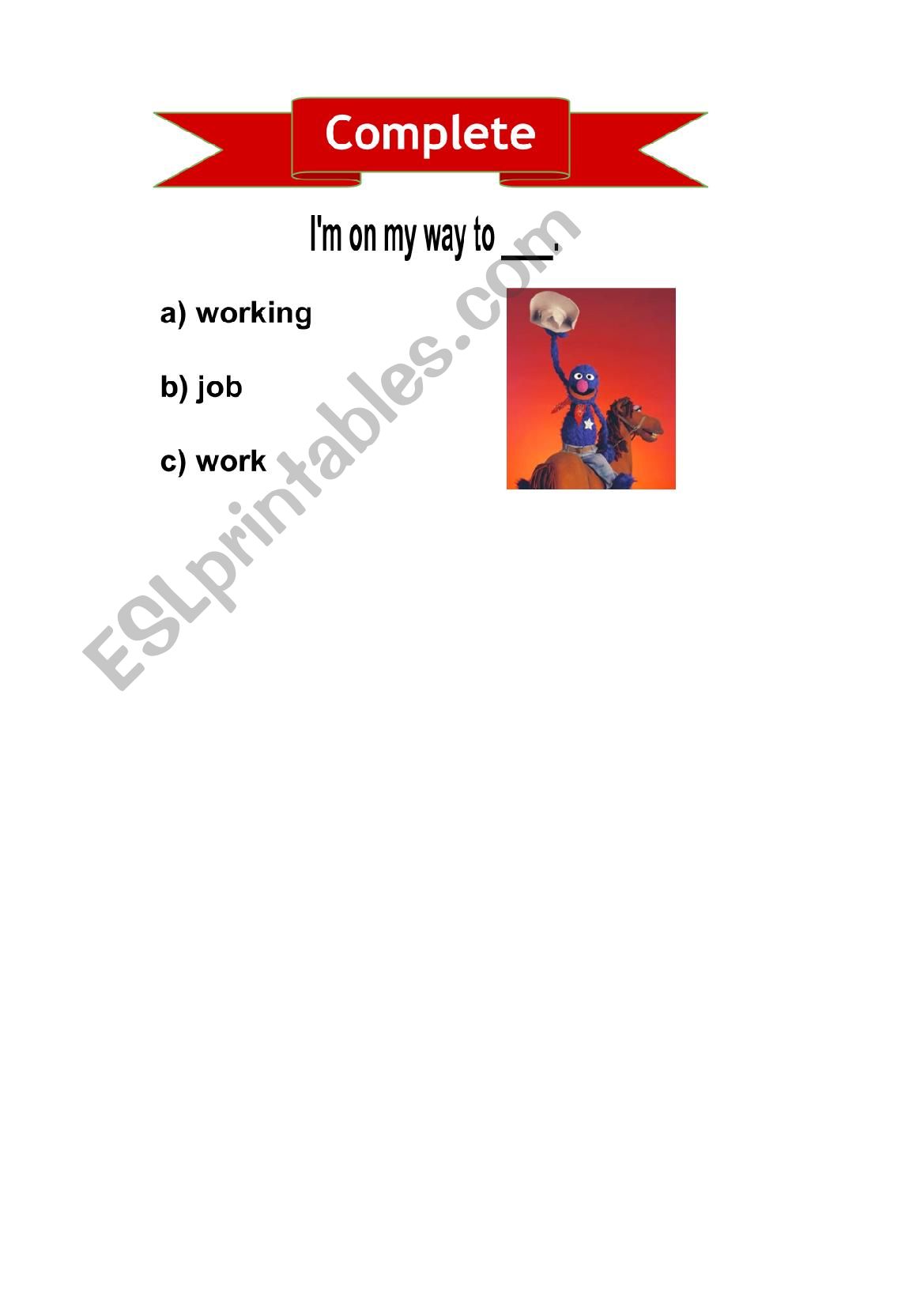 multiple choide worksheet