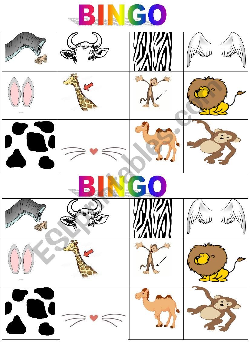 Bingo worksheet