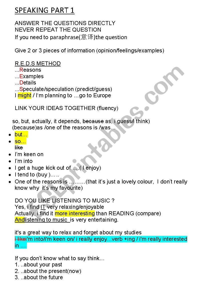 IELTS worksheet