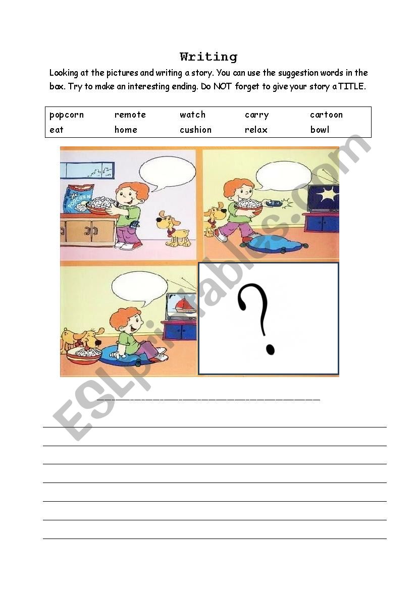 sequence pictures writing worksheet