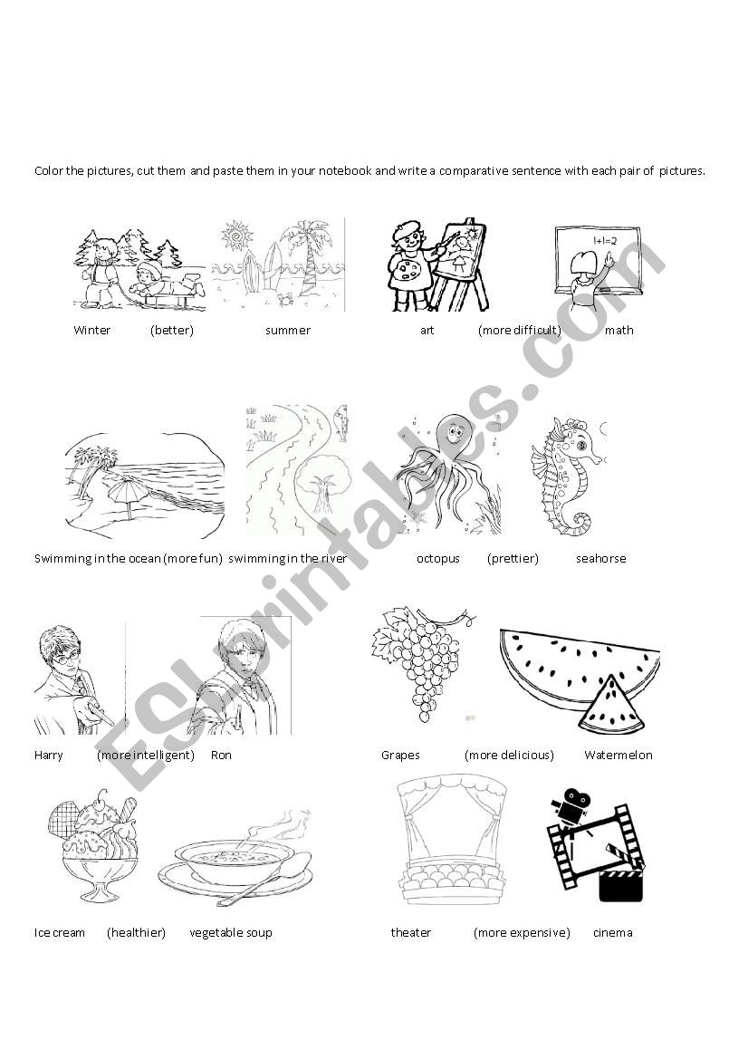 Comparatives worksheet