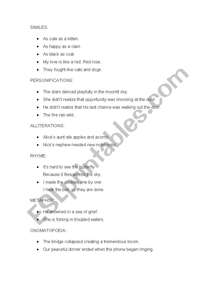 LITERARY THEORY worksheet