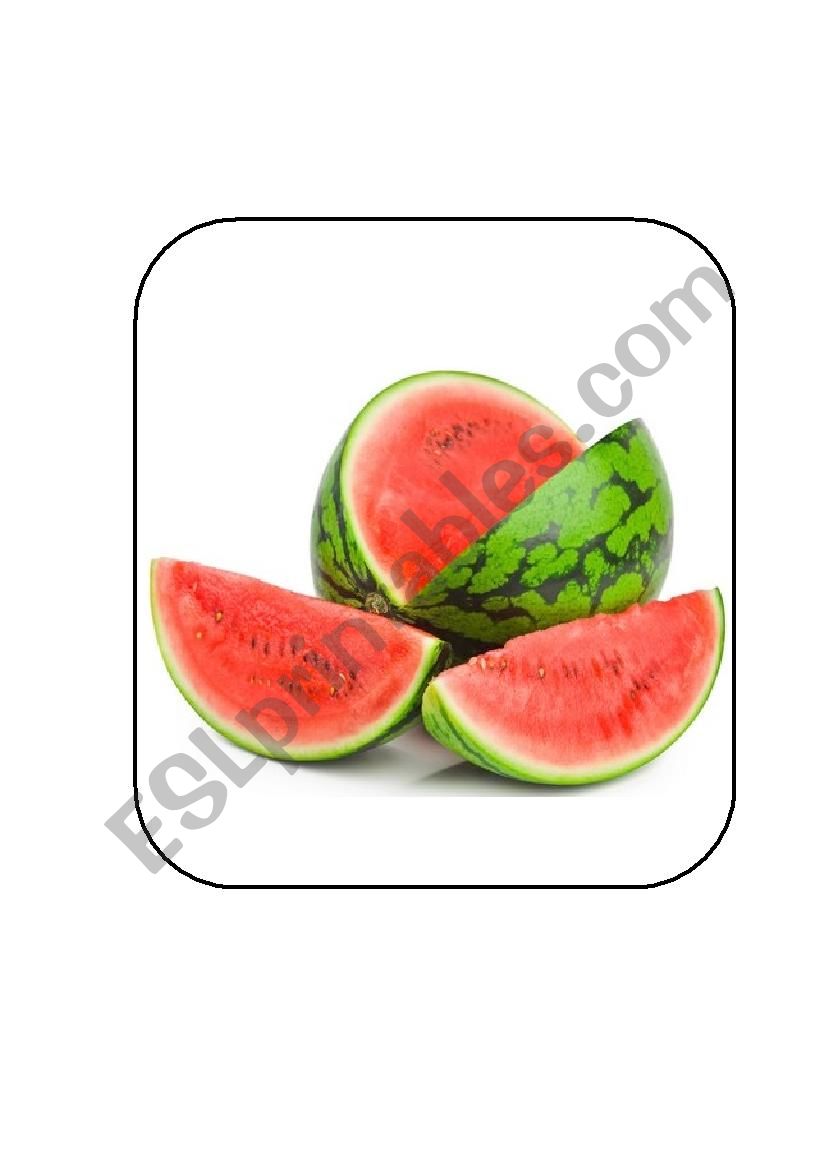 fruits flash cards worksheet