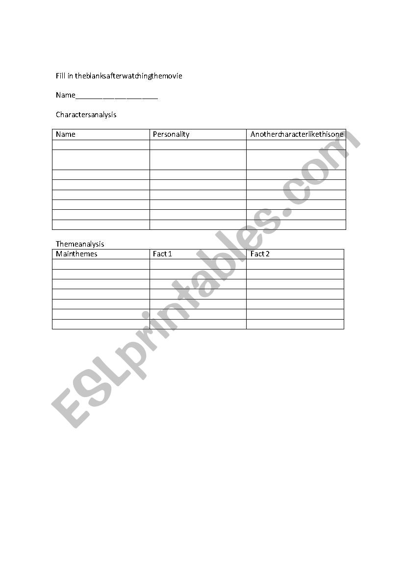 movie analysis worksheet worksheet