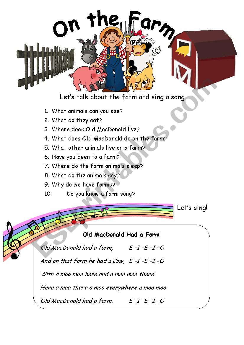 Farm Talk worksheet