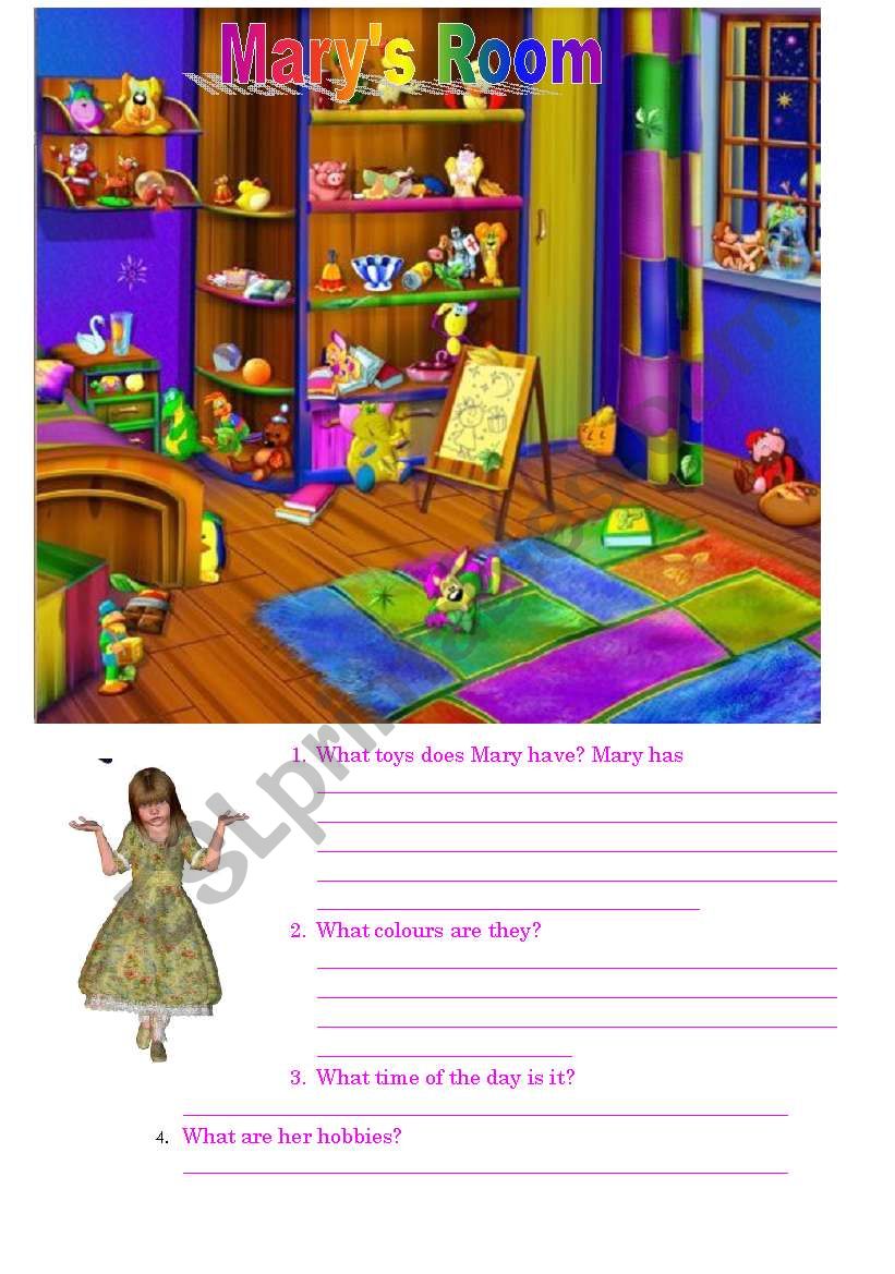 MaryÂ´s Room (toys, colours, hobbies)