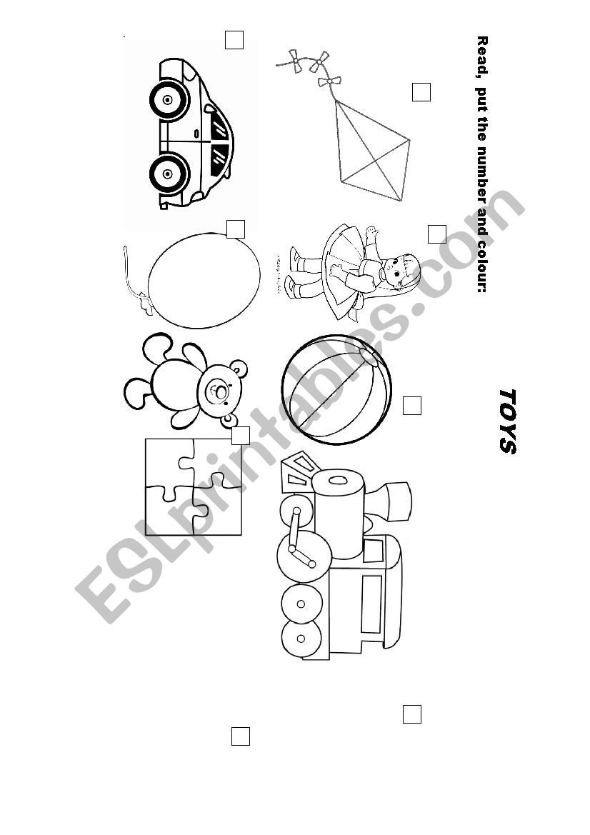 Toys worksheet