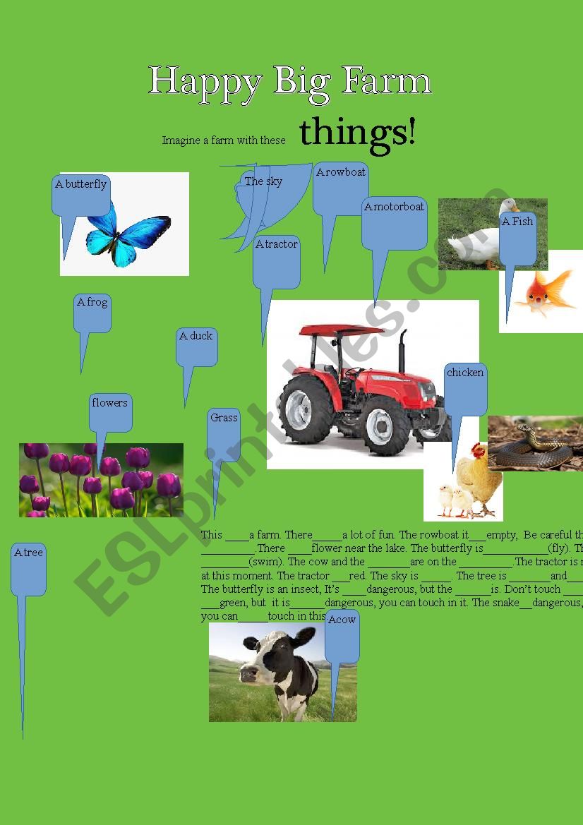 Big farm vocabulary with grammar 