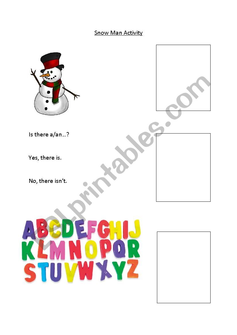 Snowman Game worksheet
