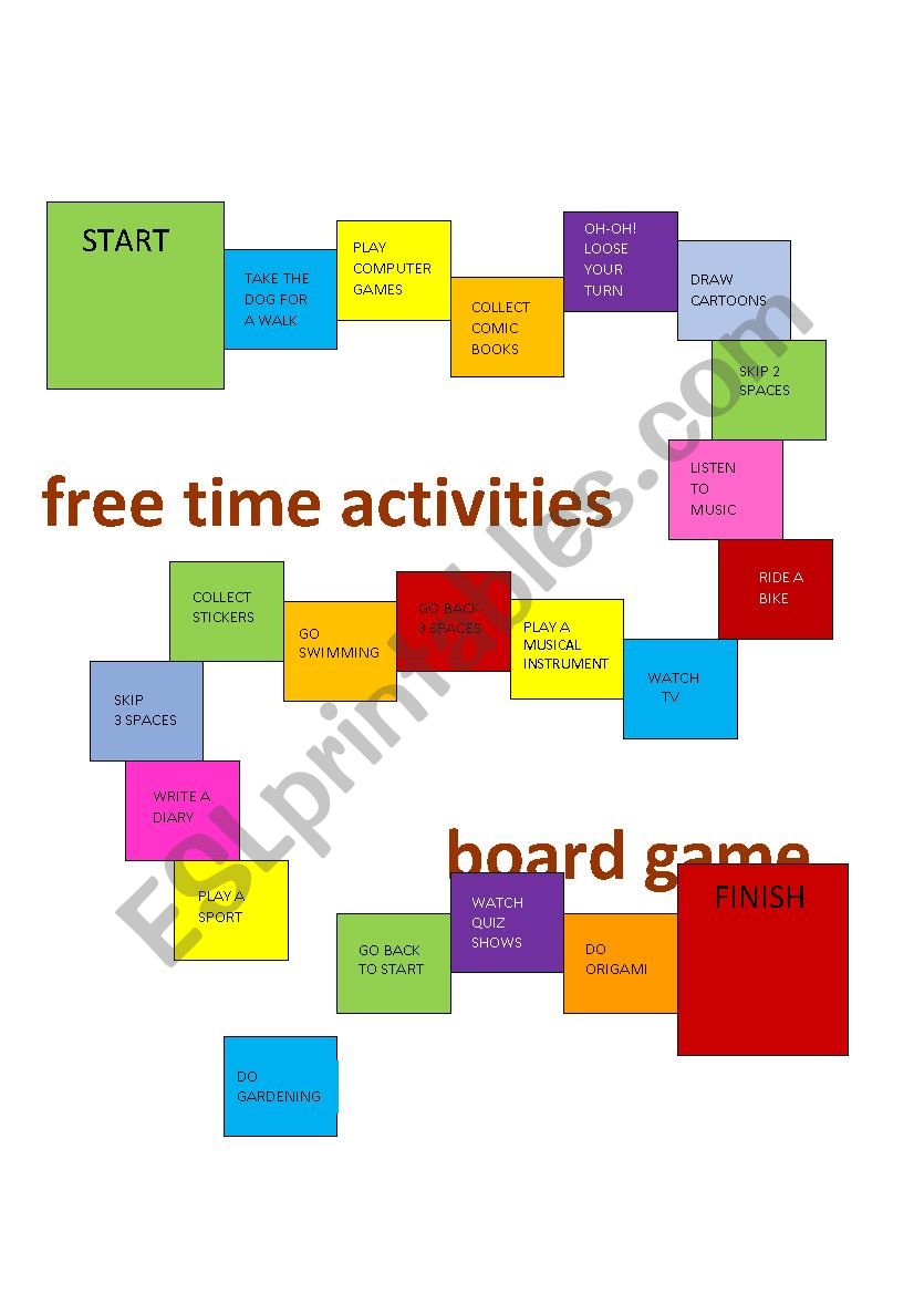 FREE TIME board game worksheet