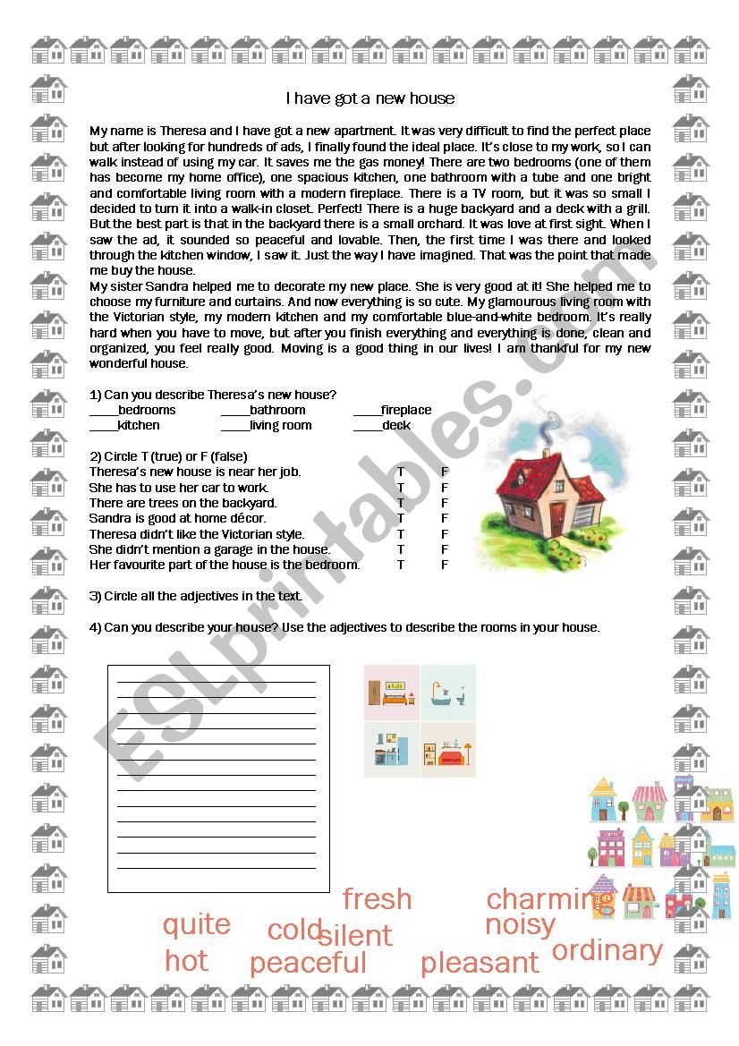 I have got a new house worksheet