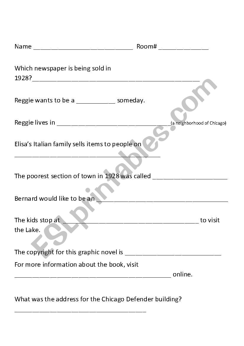 No Small Plans Chap 1 Literal Questions