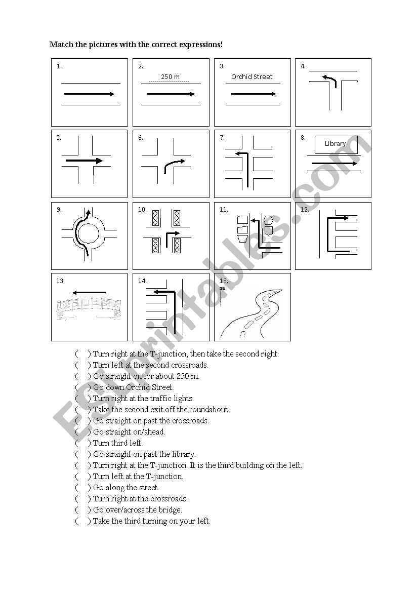 Giving Outdoor Directions worksheet