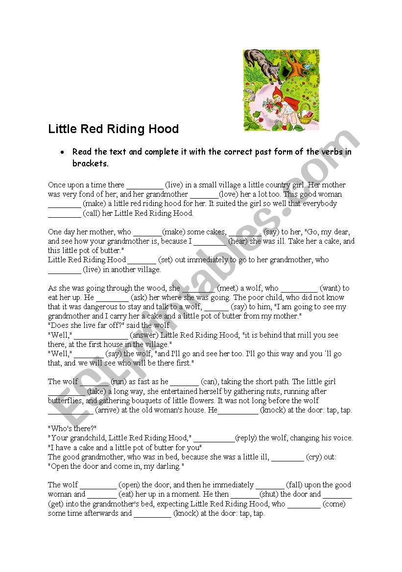 Little Red Riding Hood worksheet