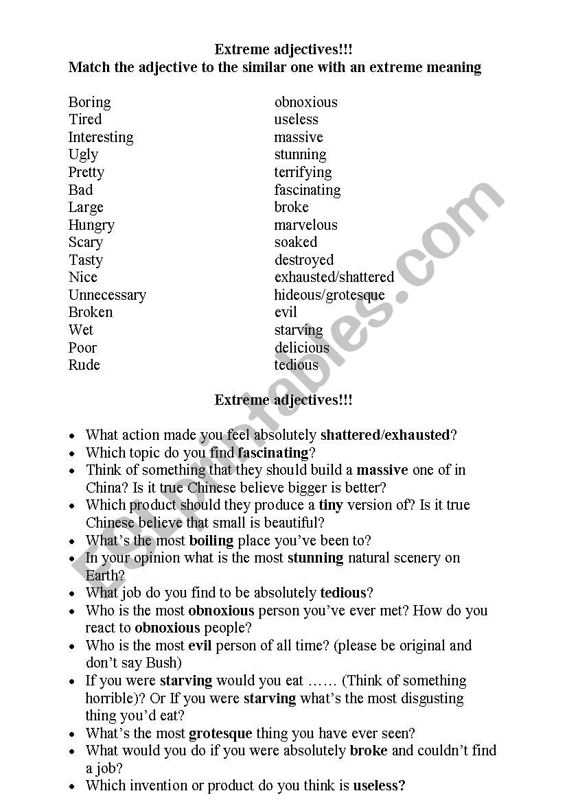 Adverbs worksheet