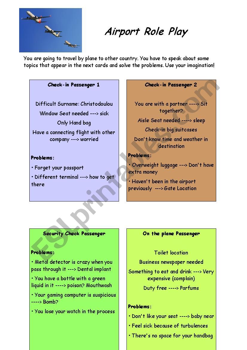 Airport Role Play worksheet