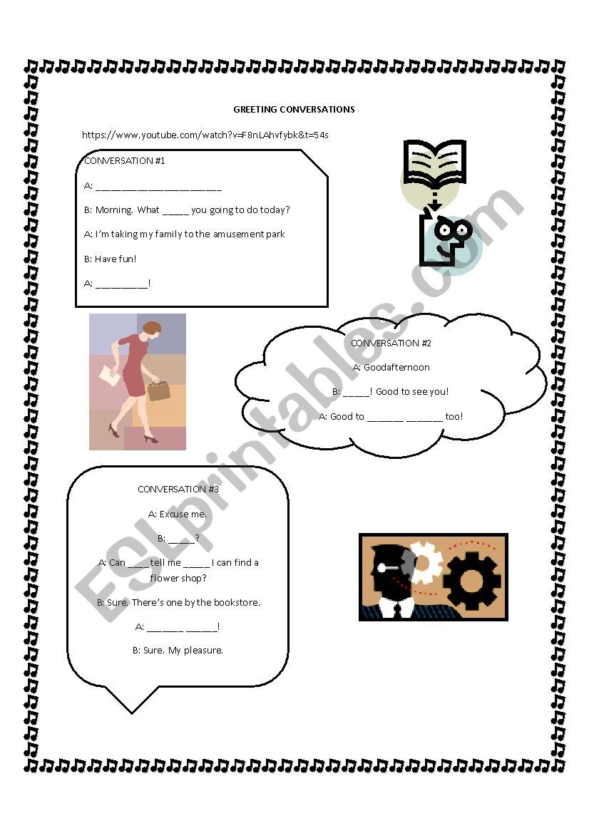 Greetings Lintening worksheet