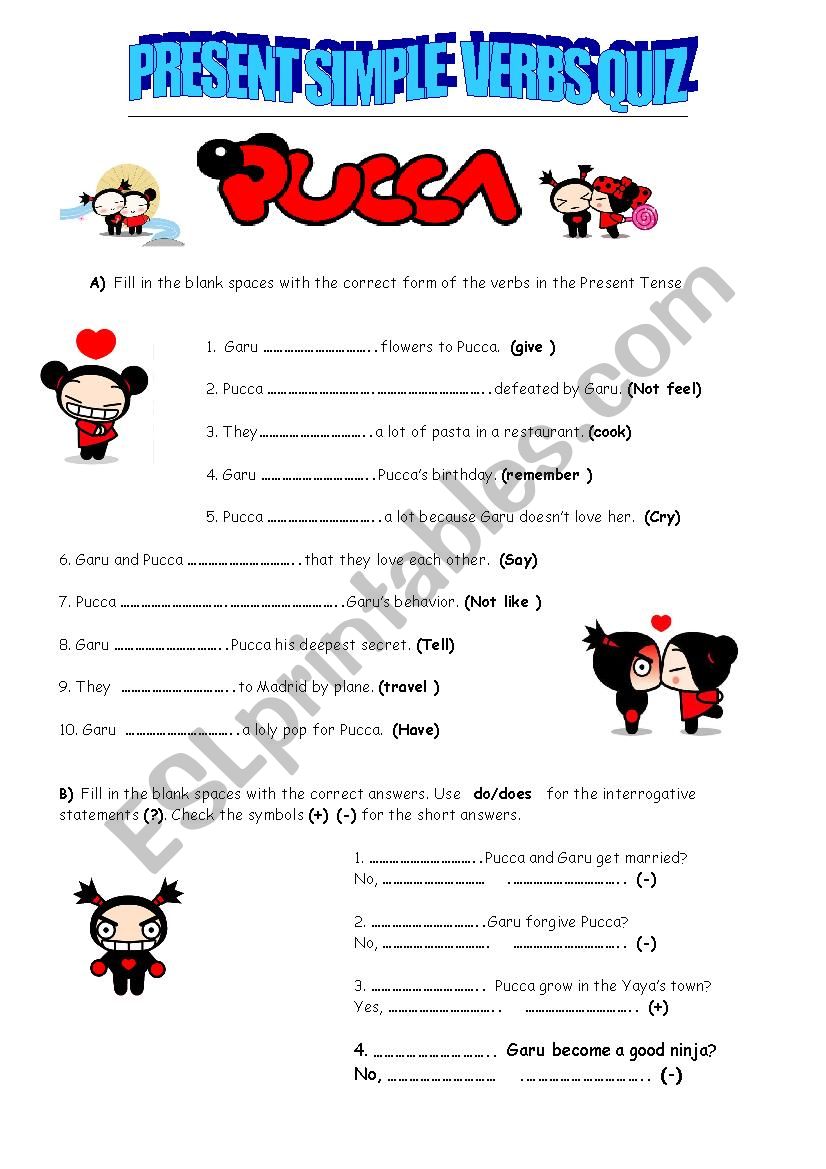 Pucca Quizz worksheet