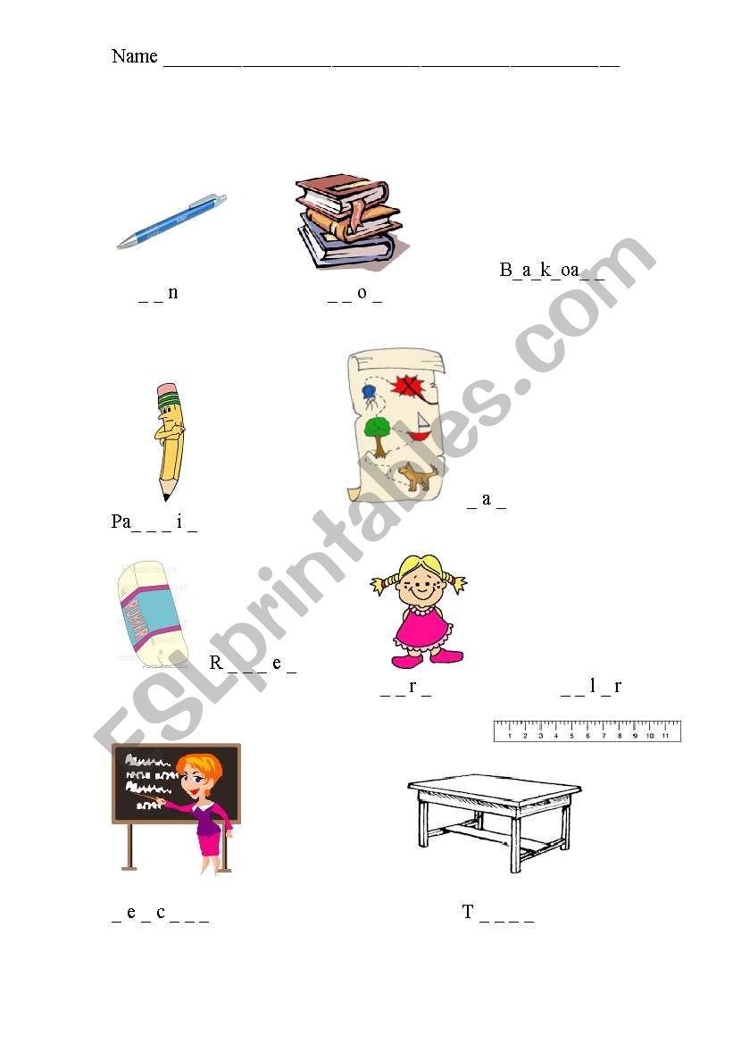 vocabulary worksheet