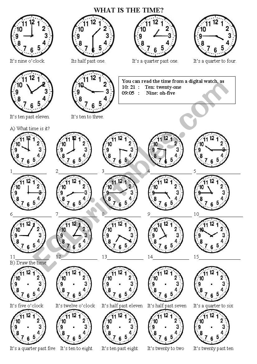 What time is it? worksheet