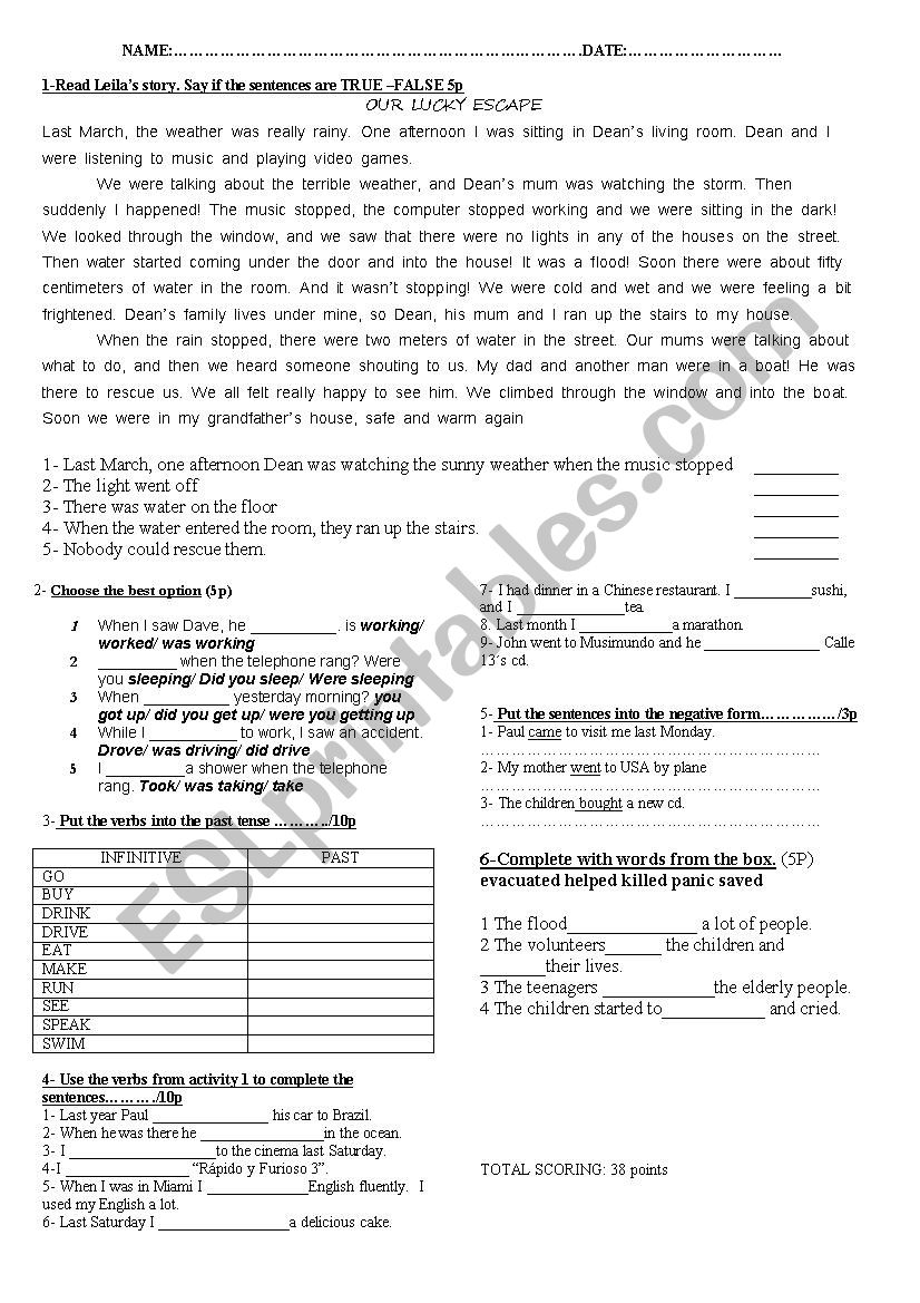 past simple past continuous worksheet