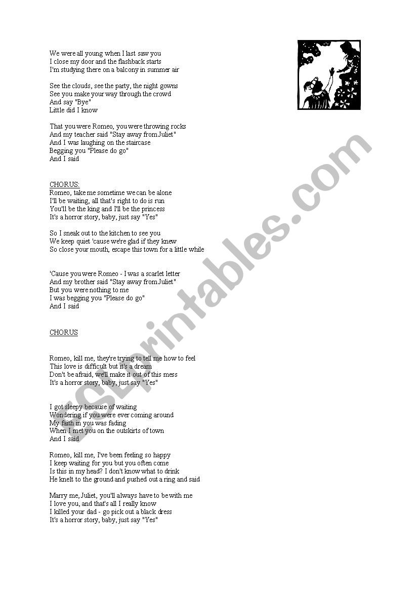 Love Story by Taylor Swift - a listening exercise