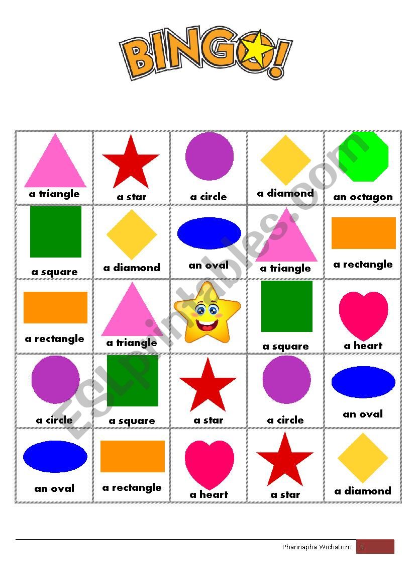 Shapes Bingo worksheet