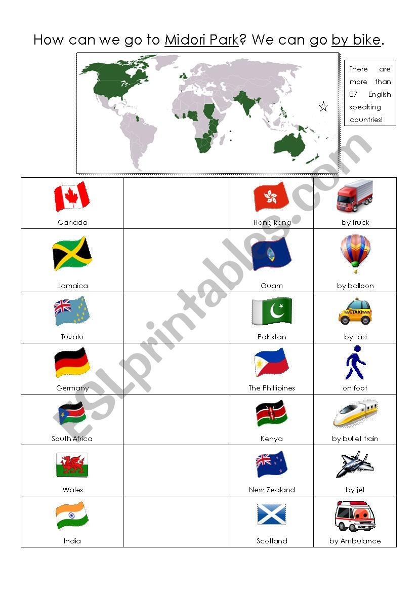 How can we go to Midori Park? worksheet