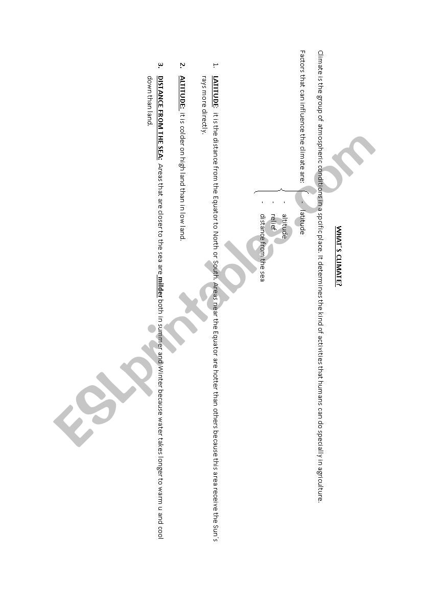 EUROPEAN CLIMATE worksheet